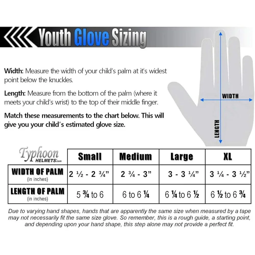 Youth Kids Motocross Motorcycle Offroad MX ATV Dirt Bike Gloves XL